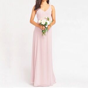 SHOW ME YOUR MUMU Jenn Dusty Pink Long Maxi Dress Bridesmaid Wedding Guest Sz XS